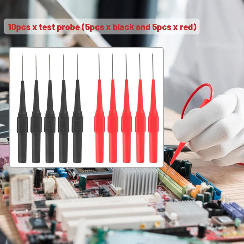 [Australia - AusPower] - YUKIIATIF 10PCS Multimeter Test Lead Extention Back Probes Sharp Needle Micro Pin Stainless Steel for Banana Socket Tester 