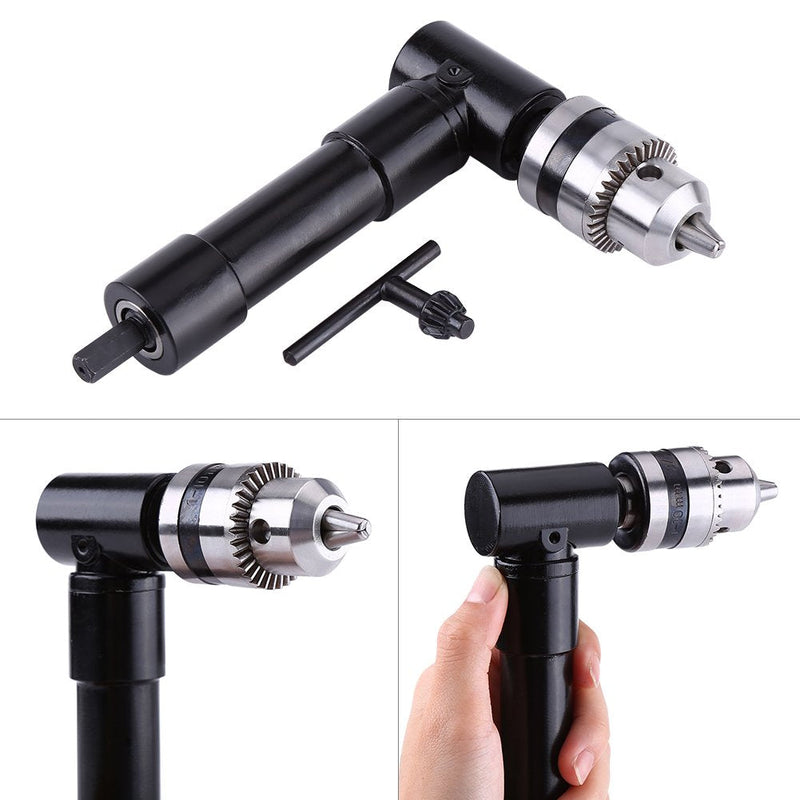[Australia - AusPower] - Right Angle Attachment Drill Adapter 90 Degreeswith 8mm Shaft and Chuck Key Grasp Capacity 1mm to 10mm Extension Drilling Tool 