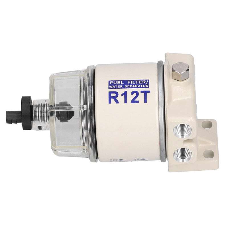 [Australia - AusPower] - Fuel Water Separator, R12T, 30 GPH Flow Rate Marine Spin-On Fuel Filter Water Separator with Self-Bleeding Drain Replacement 