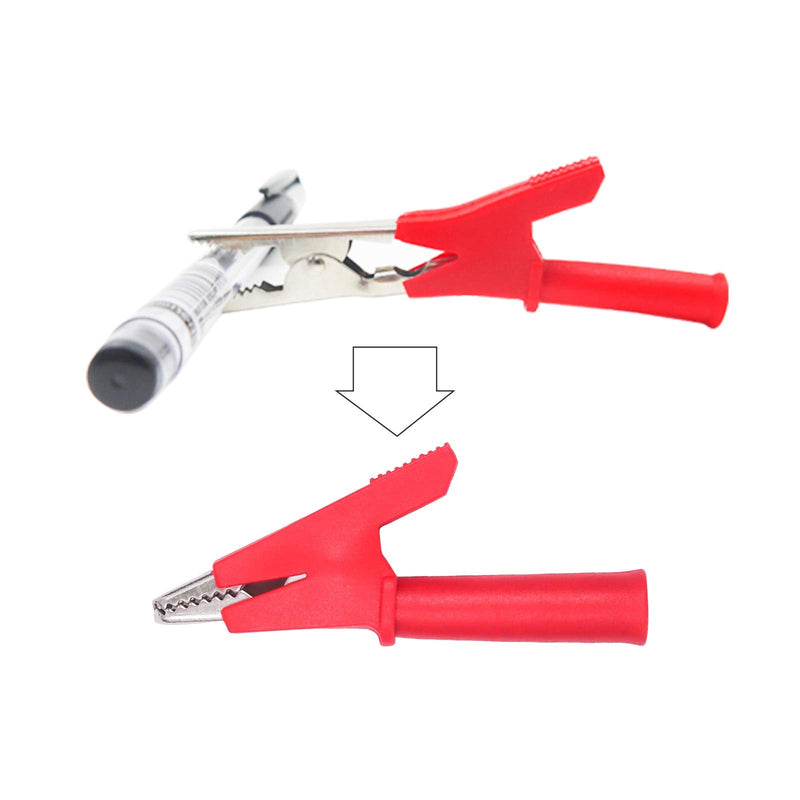 [Australia - AusPower] - 10PCS PVC Insulated Nickel Plated Copper Red Black Alligator Clips rocodile Clamps Jaws Connect Test Leads for Home Electrical Application Electrical Laboratory 