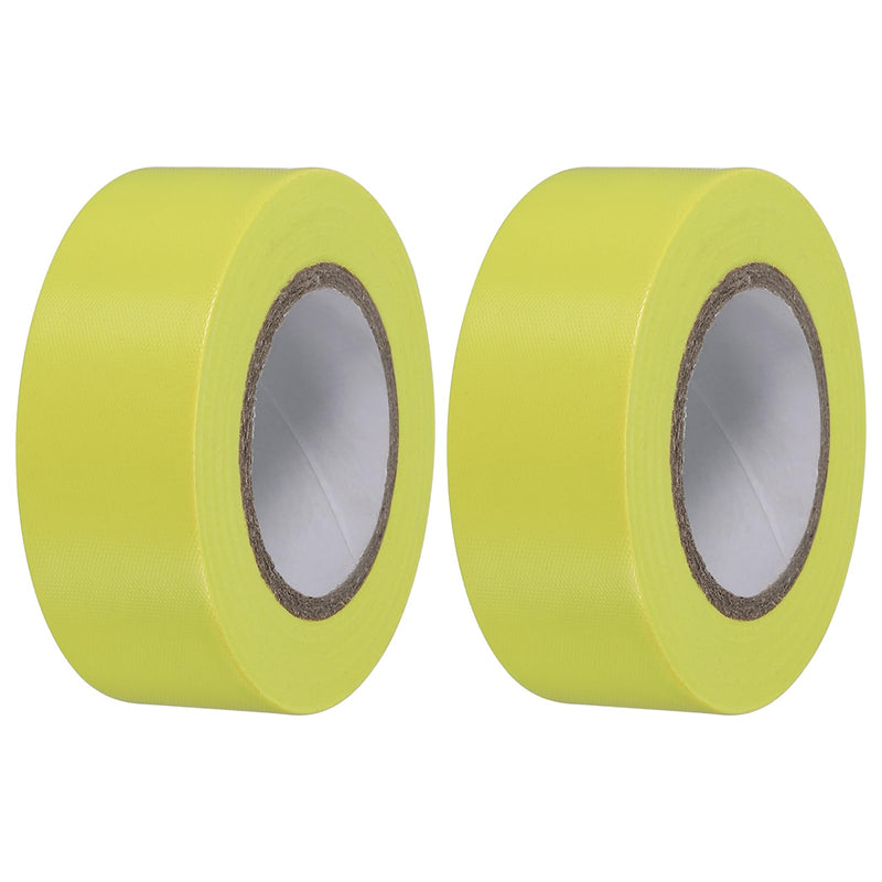 PATIKIL Flagging Tape 1" x98', 2 Pack PVC Non-Adhesive Neon Marking Tape for Tree Survey Boundaries Outdoor Trail, Yellow