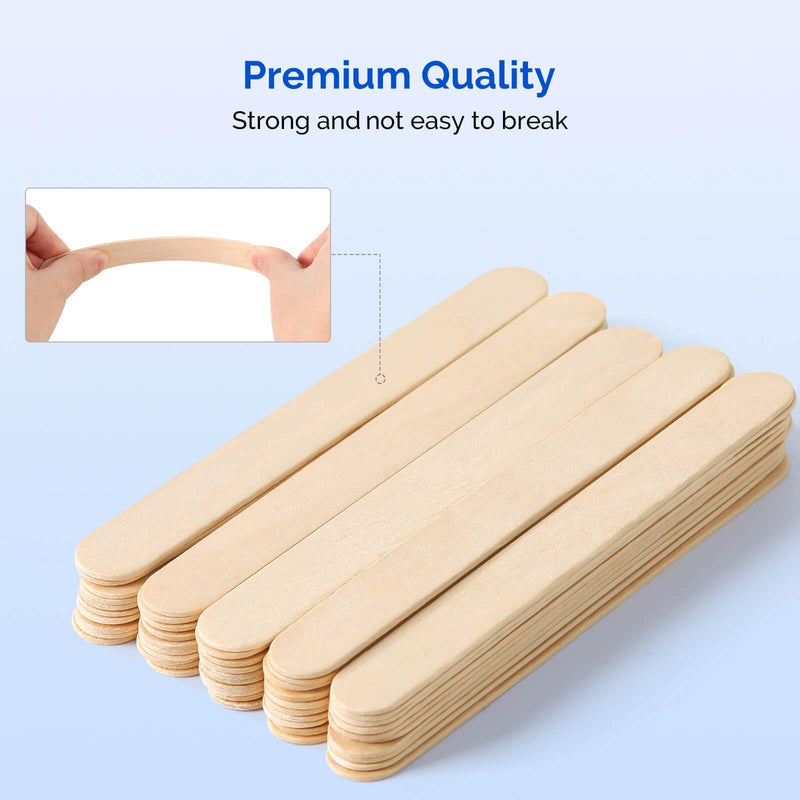 [Australia - AusPower] - JMU Tongue Depressors Sterile 100 Count, 6" Tongue Depressors Wood Individually Wrapped for Medical Popsicle Crafts 6inch-sterile 