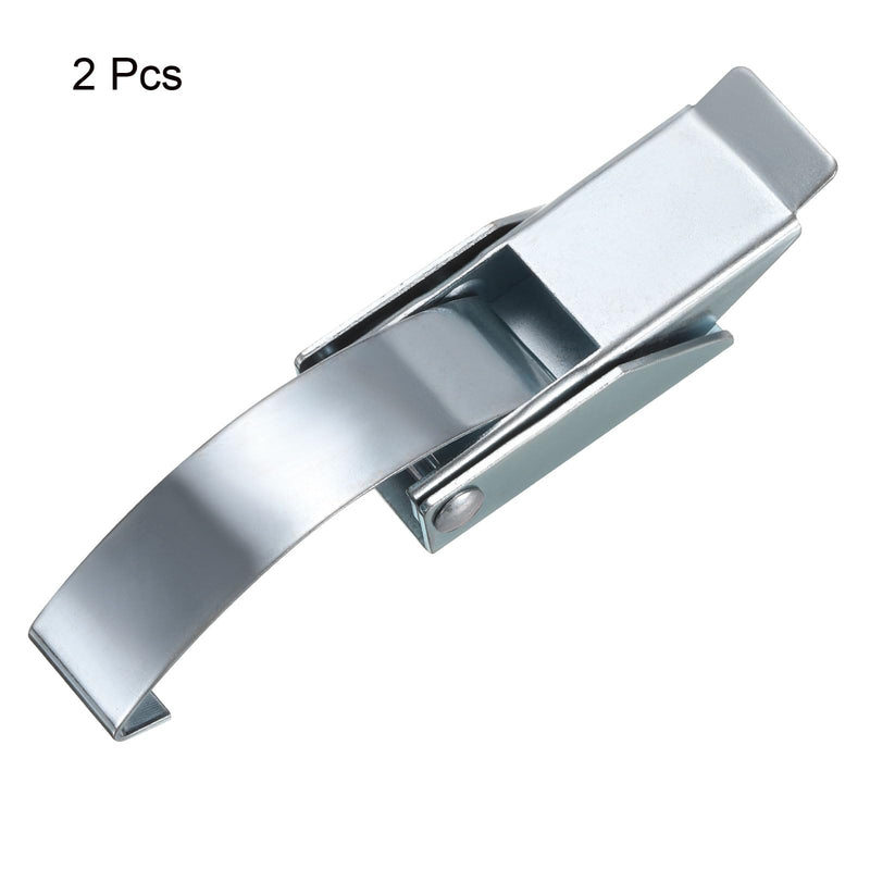 [Australia - AusPower] - uxcell 2Pcs Draw Toggle Latch 4.84-inch SUS304 Stainless Steel Spring Loaded Toggle Catch Hasp Clamp Clip with Spring-Steel Hook - Silver 