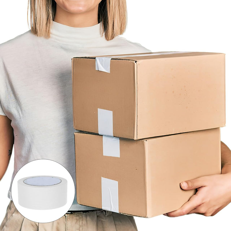 White Packing Tape 2 Rolls Writable Kraft Paper Packing Gummed Tapes Water Activated Heavy Duty Industrial Packaging Shipping Kraft Papers 3000.00X4.50X0.01CM