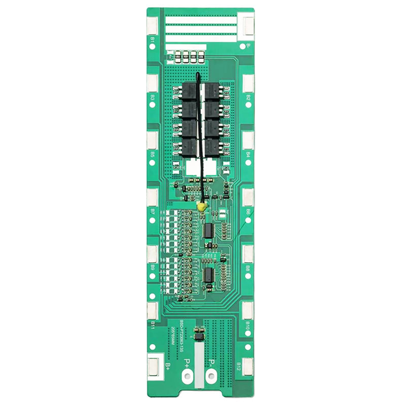 [Australia - AusPower] - 13S 48V BMS 25A 5P Lithium Ion Protection Board with Balance Wire NTC, with Temperature Sensor Controller Rechargeable and Bracket and Nickel Sheet, Common Port, for Li-ion Battery (230 * 65mm) 