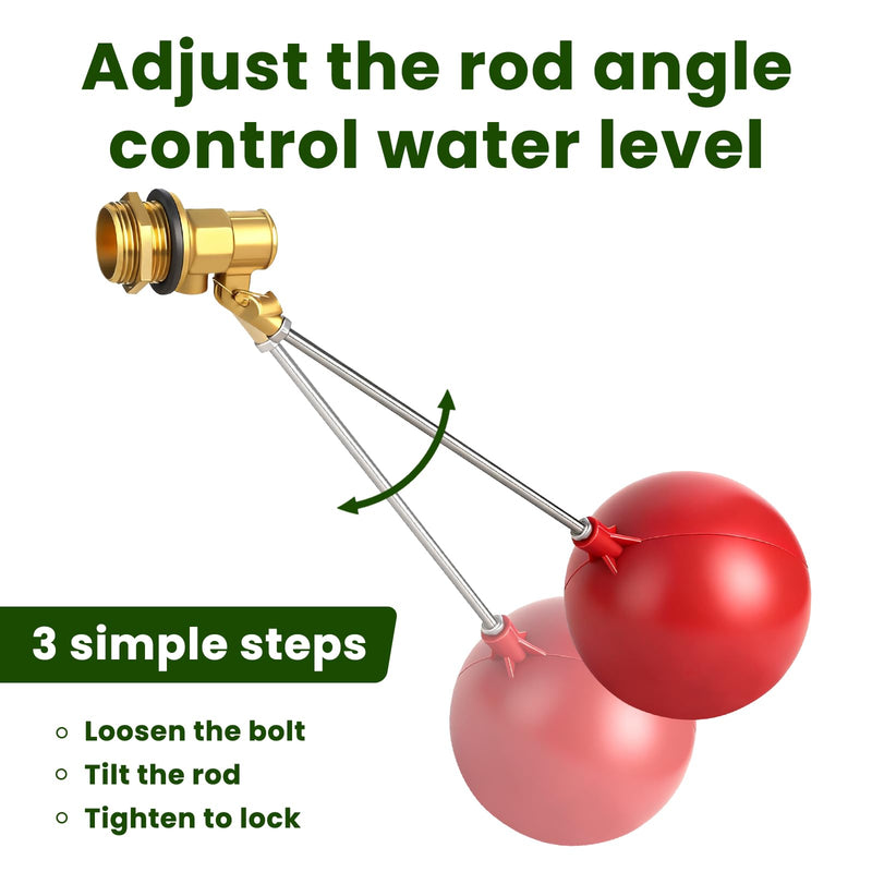 [Australia - AusPower] - Stainless Steel Float Valve for Water Tank and Trough,1/2-3/4 Inch Size Options for Reliable Water Level Management in Various Applications with Durable Build (0.98in) 25mm/0.98inch 