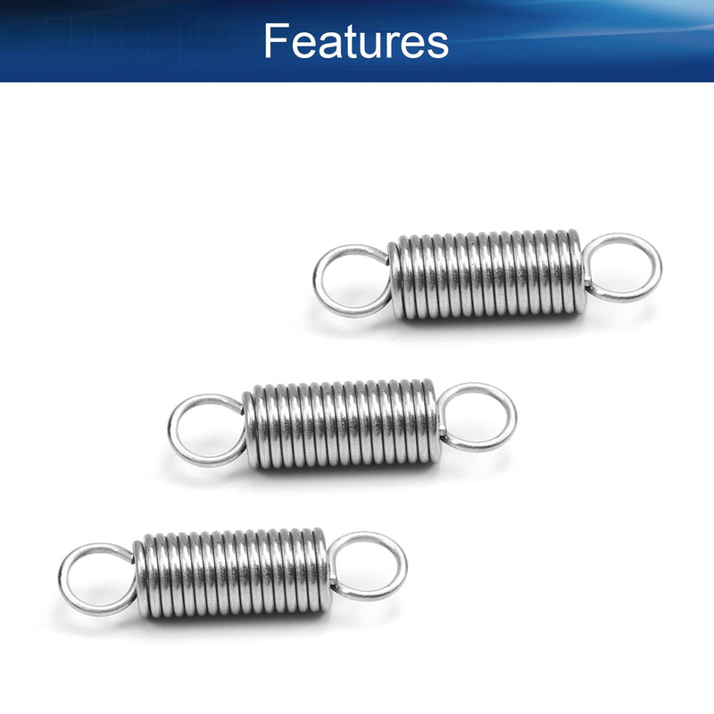 [Australia - AusPower] - Yinpecly Stainless Steel Extended Compressed Spring Wire Diameter 0.03", OD 0.24", Free Length 0.98" Tension Spring for Industrial Construction Machinery Furniture Appliances Silver Tone 15pcs 0.8x6x25mm(WD*OD*L) 15 