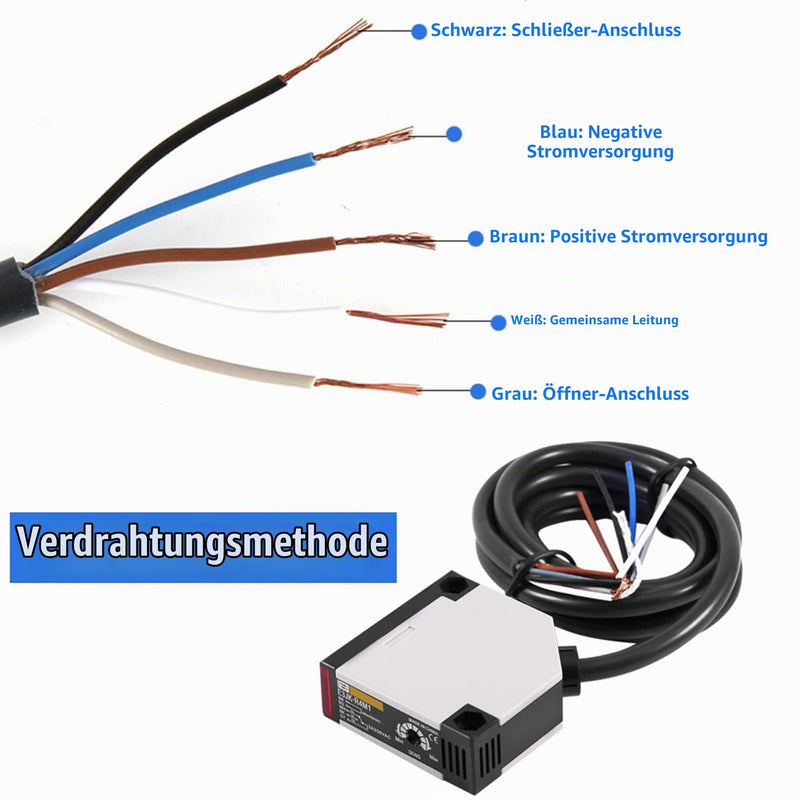 Keenso Reflective Photoelectric Switch, Pack of 1 E3JK-R4M1 Reflection Photoelectric Sensor AC 90-250V 3A Photoelectric Switch