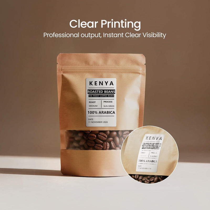CLABEL Label Maker Tape for CLABEL 221B, Thermal Labels, Adapted Label Print Paper Waterproof Self-Adhesive Multipurpose Labeling Tape 6 Roll of 1380pcs White 40*30mm 6rolls Upgraded