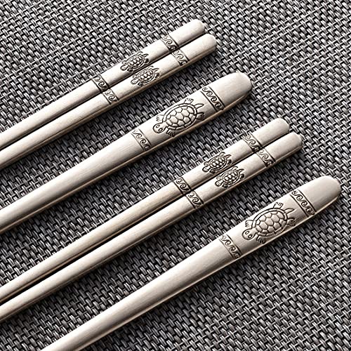 ZEESOON Korean Traditional Brass Spoon & Chopsticks Set, Light Gold