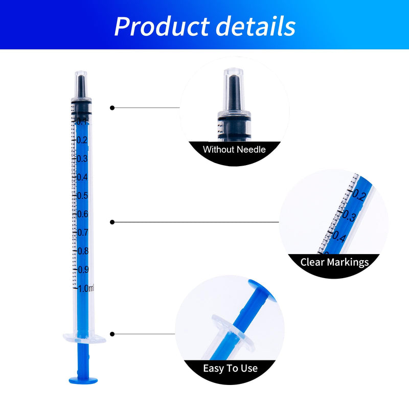 50 x 1 ml syringe, 1 ml syringe, colostrum syringe for scientific laboratories, pet feeding, plant watering, refilling and measuring liquids (without needle) 50 x 1 ml