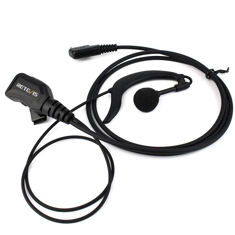 [Australia - AusPower] - Retevis Walkie Talkie Earpiece with Mic G Shape 2 Pin Adjustable Volume Headset Compatible with Retevis H-777 RT22 RT21 Baofeng UV-5R 888S 2 Way Radio(10 Pack) 