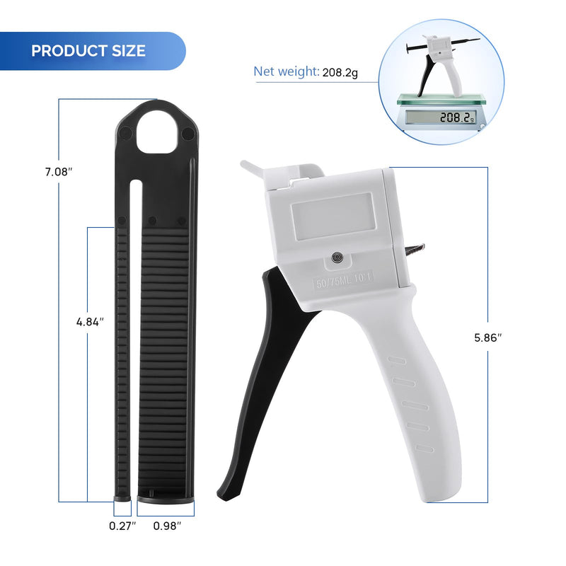 [Australia - AusPower] - JMU Dispenser Gun 50ml 10:1 Dental Impression Mixing Dispensing Gun Kit 
