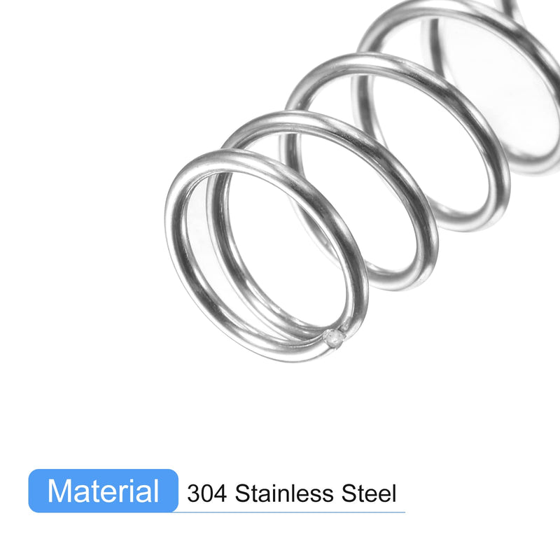 [Australia - AusPower] - uxcell Compression Spring, 5Pcs 304 Stainless Steel, 6mm OD, 0.6mm Wire Size, 15mm Free Length, Silver Tone 6x0.6x15mm 