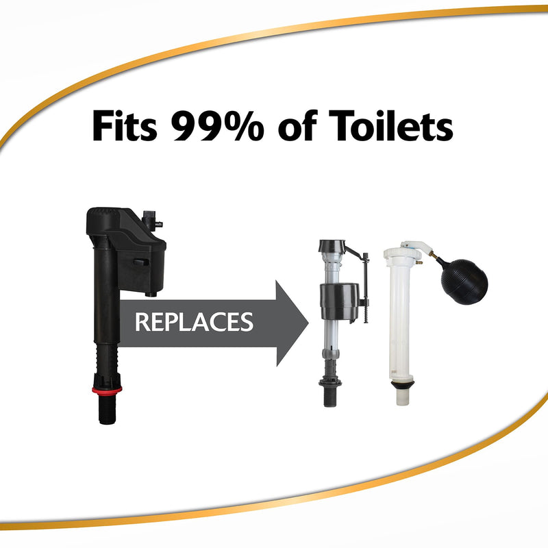 [Australia - AusPower] - Korky QuietFILL 2X Long Life Toilet Fill Valve - Universal Fits 99% of Toilets - Easy Height Adjust for Fast Install, 528X No Size 