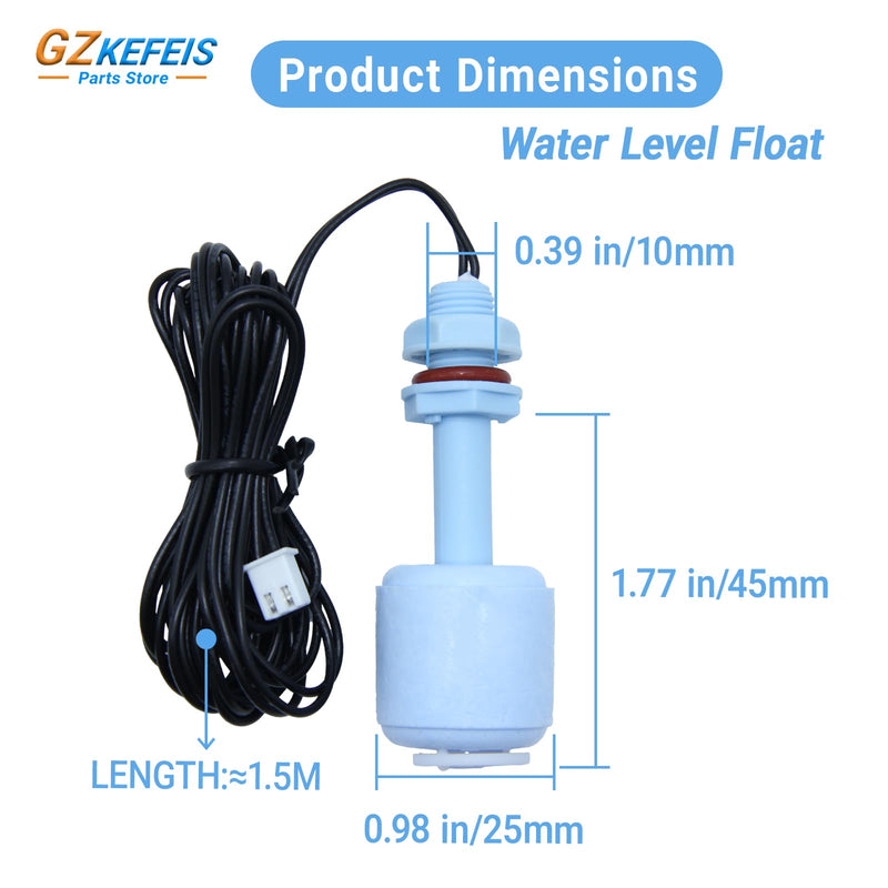 [Australia - AusPower] - Water Level Float Switch for Commercial Ice Machines Universal Two-Line Sensor Replacement Designed for Ice Makers Food-Grade PP Material 12 Volts 