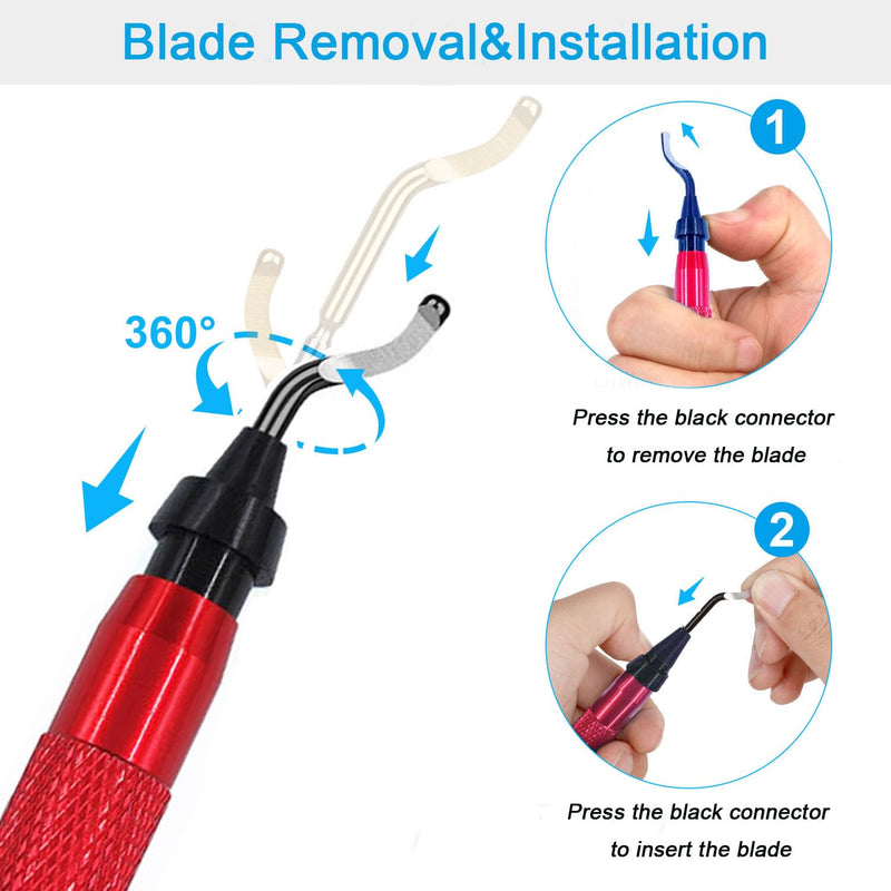 [Australia - AusPower] - Deburring Tool Set with 11 M2 HSS Burr Removal Replacement Blades (8pcs BS1010 for Edges and 3pcs BK3010 for Small Hole) for 3D Printed, Metal, Plastic, Wood, PVC Edges 11 PCS Mixed Blades 