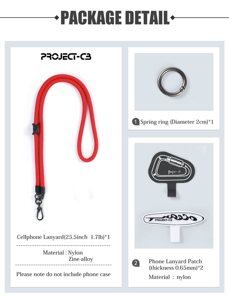 [Australia - AusPower] - project-cb Cell Phone Lanyard ×1,Phone Lanyard Patch ×2,Phone Strap,Universal Lanyard for Phone,Crossbody Phone Strap,Neck Phone Lanyard (White-Black) White-black 