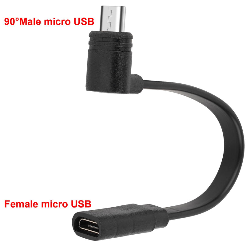 [Australia - AusPower] - Uogw 2 Pack 90° Micro-USB Extension Cable Compatible with Wyze Cam Pan v3 and Wyze Cam v3 Pro, 5inch Male to Female Extender Cord for WYZE Cam,L-Shaped Flat Cable(Black) 