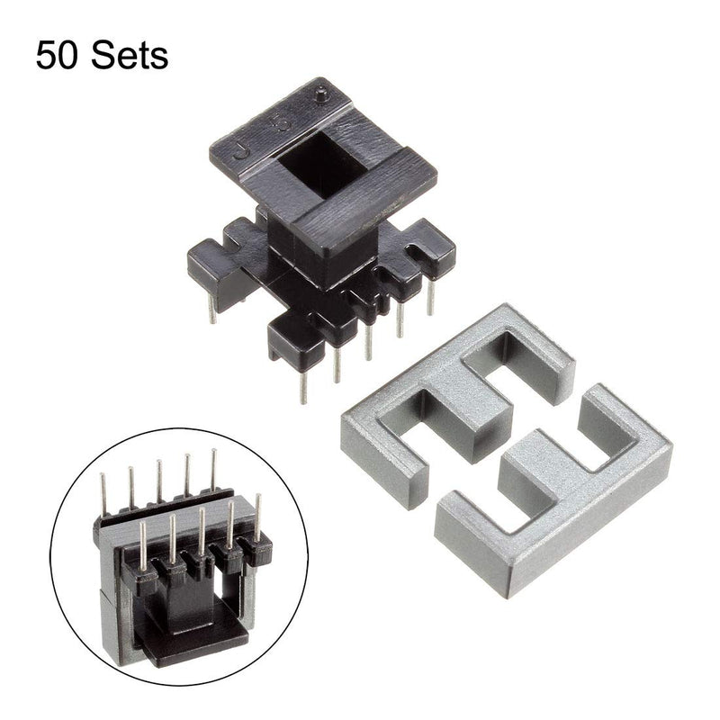 [Australia - AusPower] - uxcell 50 Sets EE16 5 with 5pin Transformer Bobbin PC40 Ferrite Core Vertical 100 Ferrite Halves and 50 Bobbin 
