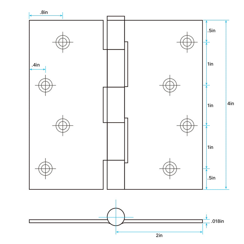 [Australia - AusPower] - goldenwarm 3 Pack Matte Black Door Hinges 4 x 4 Inch Door Hinges Black Interior Door Hinges with Square Corners 3pack-Square Corner 