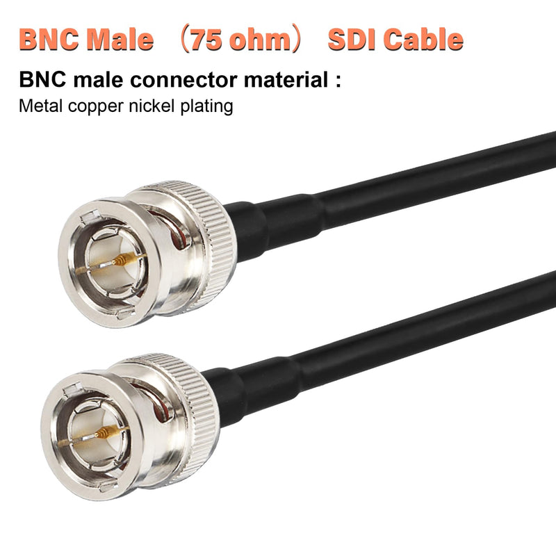 XRDS - RF Flexible 50FT HD-SDI Cable, BNC to BNC Video 75 Ohm RG179 Extension Cable for 4K 1080P 3G HD SDI Camera, Monitor, Recorder, Converter 50 FT Brown 1