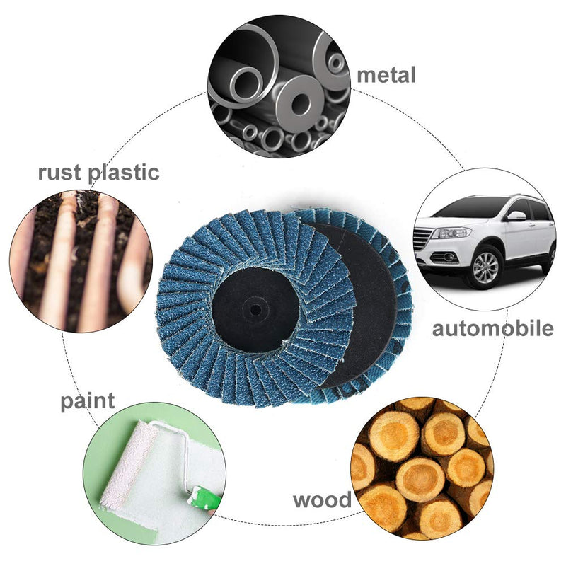 [Australia - AusPower] - Titoe 24 PCS 2 inch Flap Disc(40 Grits)，T27 Zirconia，Grinding Sanding Sandpaper Wheels with 1/4 inch Holder- Auto Repair.Metal DIY,Repair,Grinding.Removing Paint, Burrs, Rust, Etc. 40Grit 