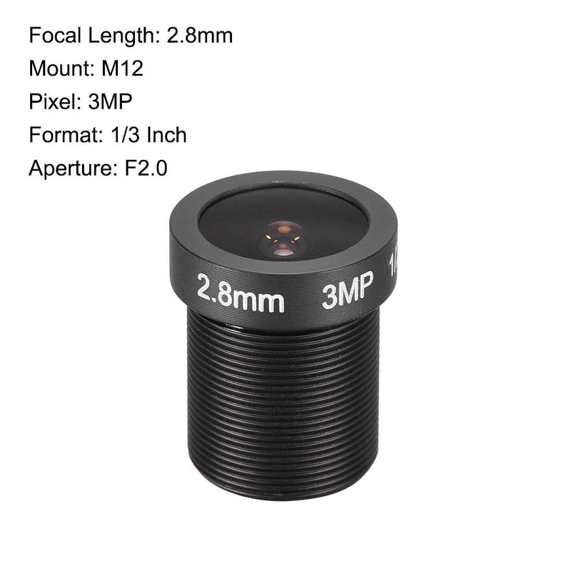 [Australia - AusPower] - uxcell 3 Pcs CCTV Camera Lens 2.8mm Focal Length 3MP F2.0 1/2.5 Inch Wide Angle for CCD Camera 