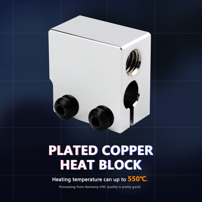 [Australia - AusPower] - Upgrade Idler Arm All Metal Bimetal Heatbreak Nickel Plated Copper Heater Block Nozzles 0.4mm Compatible with Artillery Sidewinder X1 X2 Genius Titan Extruder Volcano Hotend Parts 3D Printer 