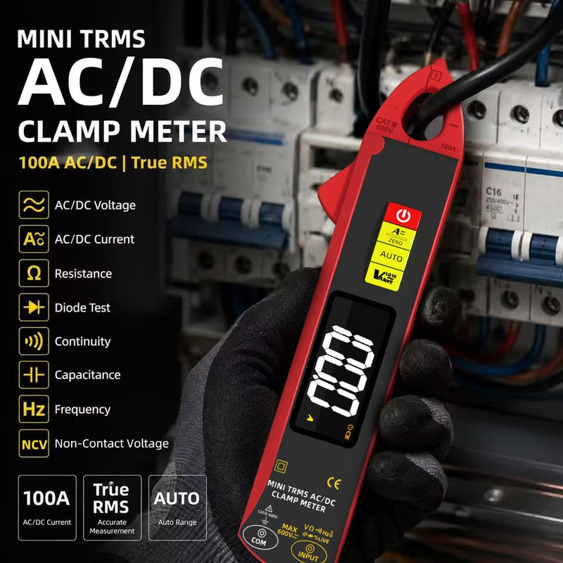 Bside UX1 Current Clamp 1mA DC AC Current Multimeter Ammeter DC AC Amplifier 6000 Counts Automatic Voltmeter Digital Capacity Temperature Resistance Voltage Tester