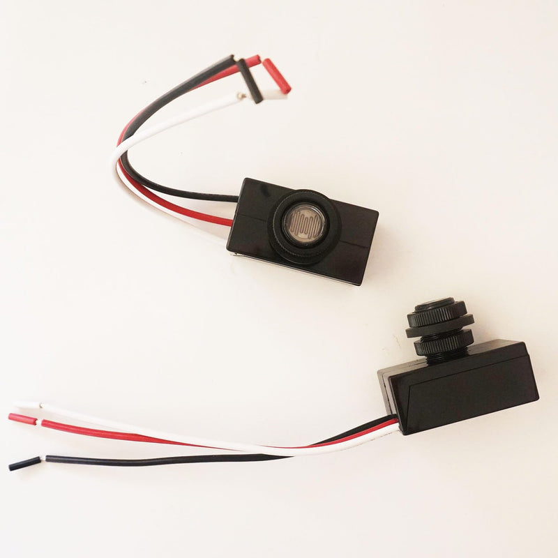 [Australia - AusPower] - 2 Pack DC12V 24V 36V 48V Photoelectric Switch for Outdoor Lights, Dusk to Dawn Sensor, Auto ON Off Light Switch Controller, Raintight Automatic Photocell Light Sensor - 5A(DC 8-50V) 
