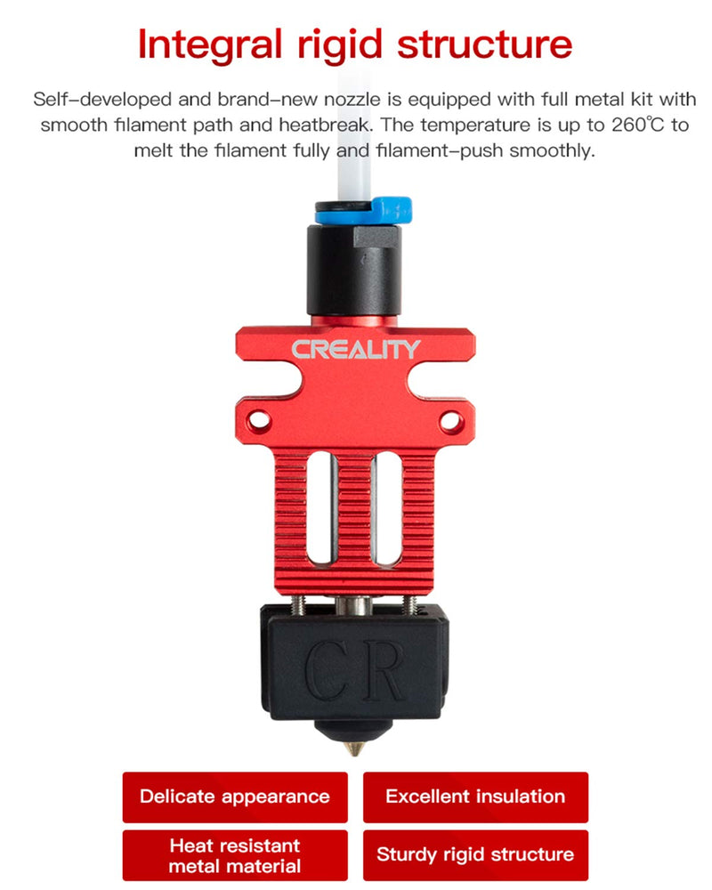 Creality CR-6 SE 3D Printer Parts Hotend Kit, Aluminium Alloy Extruder Hotend Nozzle Kit, with Teflon Tube, MK Nozzle, Heat Block and Silicone Sock for 3D Printer CR-6 SE/CR-6 MAX/CR-5 Pro