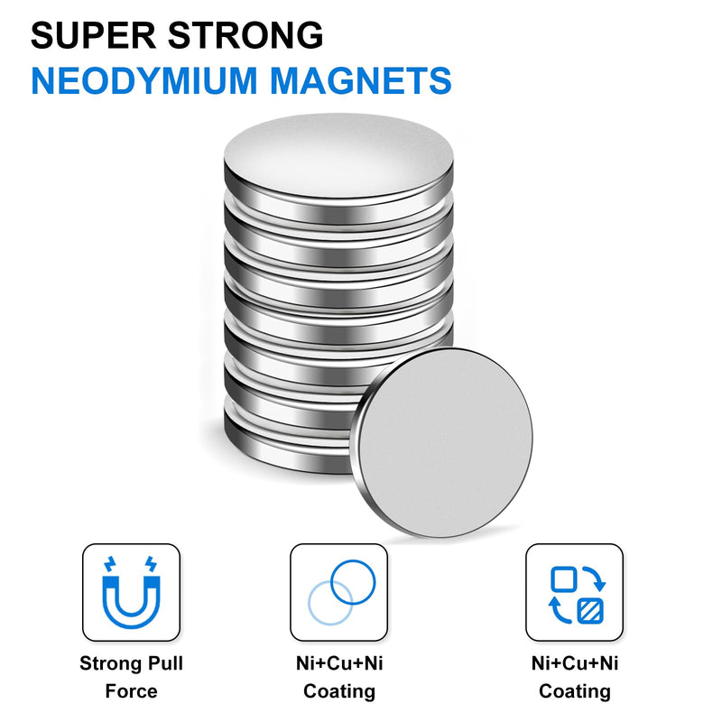 [Australia - AusPower] - TRYMAG Small 20x3mm 6 Pieces Strong Neodymium Magnets, Disc with Adhesive Backing for Crafts, Heavy Duty Permanent Rare Earth Magnets for Fridge, DIY, Board, Office 20x3 6p Silver 