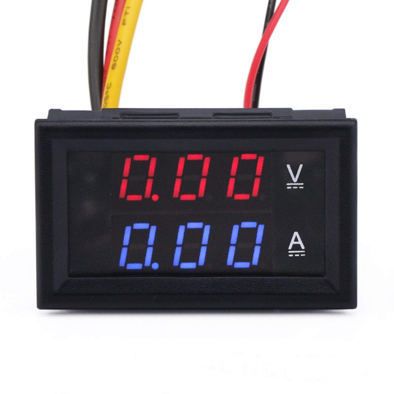 [Australia - AusPower] - (2-Pack) DC 100V 10A Voltmeter Ammeter LED Dual Volt Amp Meter Voltage Current Tester 2 