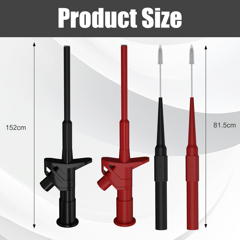 [Australia - AusPower] - Measuring Tips for Multimeter with 4 mm Banana Socket Multi Multimeter Cable Test Probe Removable Test Probe for Electrical Tests 1000 V/10 A Red Black with 2 Multimeter Measuring Tips 