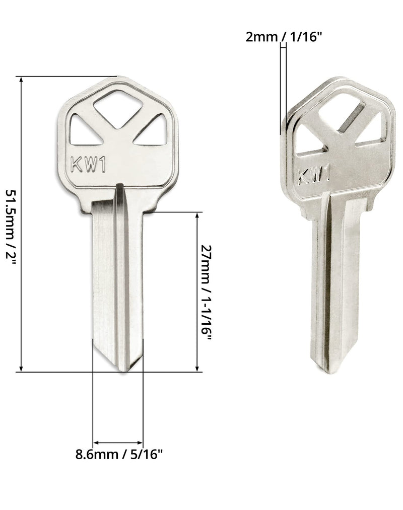 QWORK Blank Key Blanks, Pack of 100 Copper Structures Key Compatible with (KW1) Kwikset, KS1/KWI-1 Keyblank 100 Pack