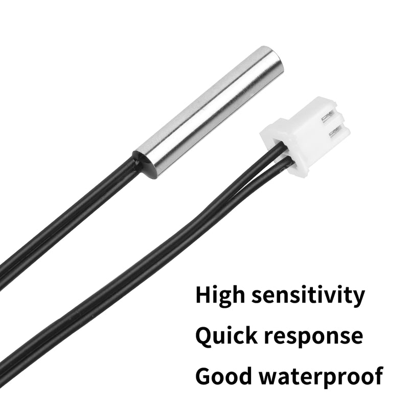 [Australia - AusPower] - 10K B3950 Temperature Sensor Probe 6Pcs 1 Meter Waterproof Temp Sensor Probe Stainless Steel NTC Temp Sensor Probe, Digital Temperature Transmitter Extension Cable with JST XH2.54mm Interface 