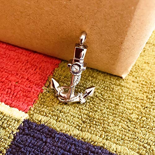 JMQJewelry Urn Necklace for Ashes Heart Anchor Keepsake Pendant Anchor white