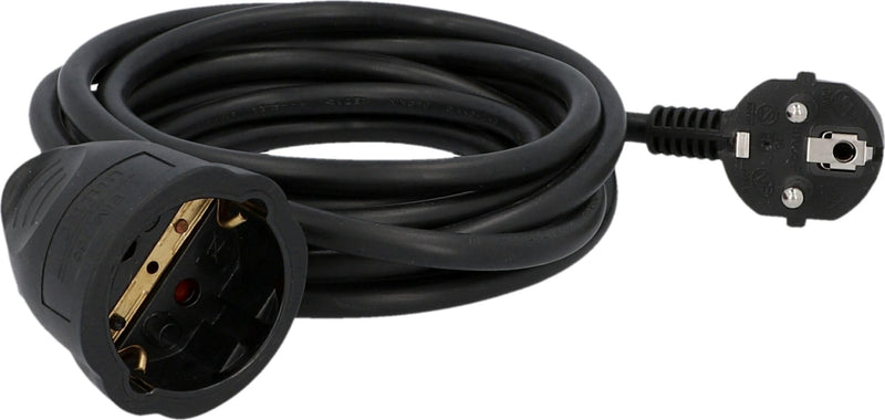 UNITEC Schuko Extension H05VV-F3G 1.5 mm², IP20, 3 m, Black