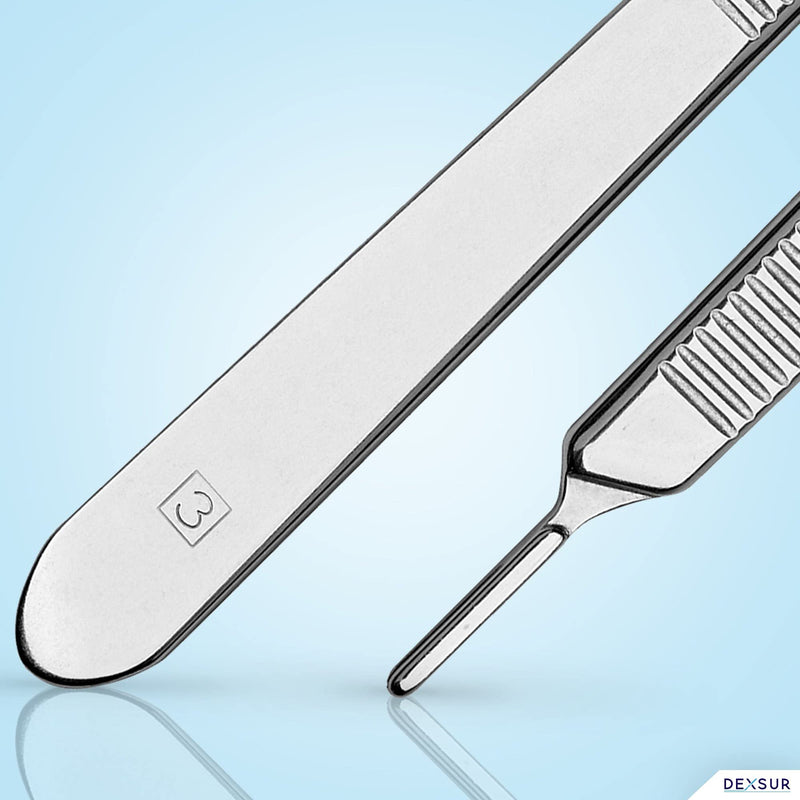 [Australia - AusPower] - Scalpel Handle # 3, Premium Quality, Rust Proof Stainless Steel Scalpel Knife Handle, Lightweight and Durable, Fits Surgical Blades No. 10, 11, 12, 13, 14 and 15 #3 