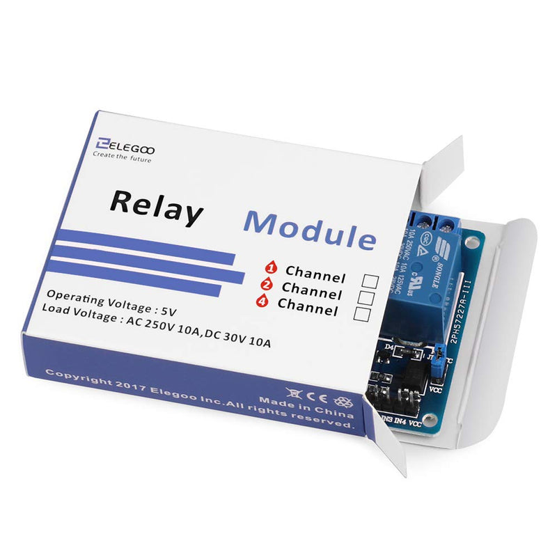 [Australia - AusPower] - ELEGOO 4 Channel DC 5V Relay Module with Optocoupler Compatible with Arduino UNO R3 MEGA 2560 DSP ARM PIC AVR STM32 