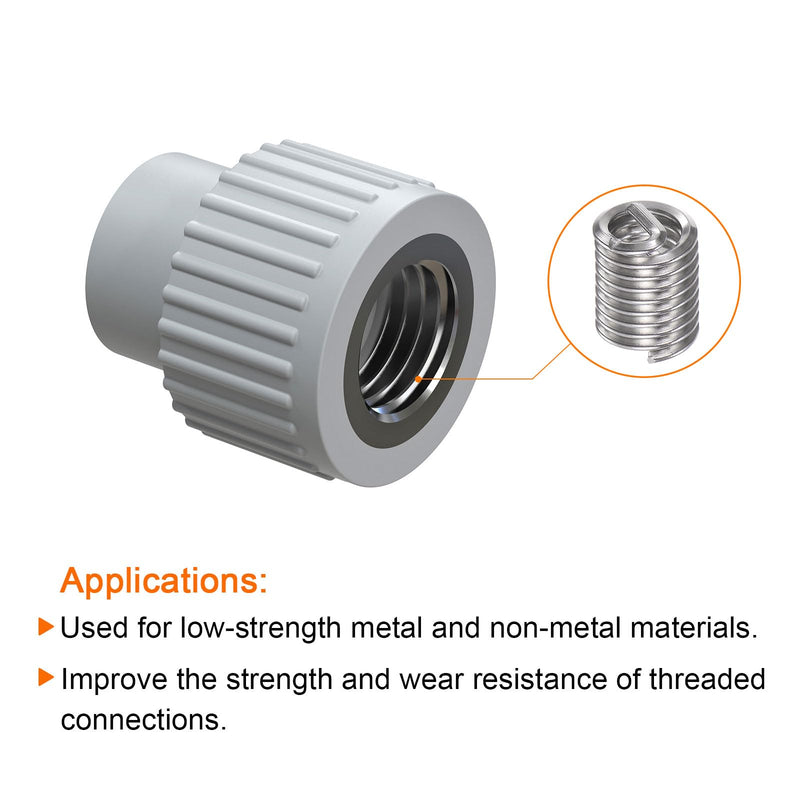 [Australia - AusPower] - 25pcs Threaded Inserts 4-40 UNC 2.5D (7.25mm) Helical 304 Stainless Steel Coiled Wire Thread Sleeve for Plastic Wood Thread Repair 
