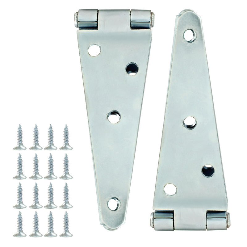 [Australia - AusPower] - Hordion 2Pcs Strap Hinge Shed Door Hinges, 5 Inch Heavy Duty Gate Hinges Black Tee Hinge with Screws for Wood Gate Cabinet Door, Silver 5 Inch, 2Pcs 