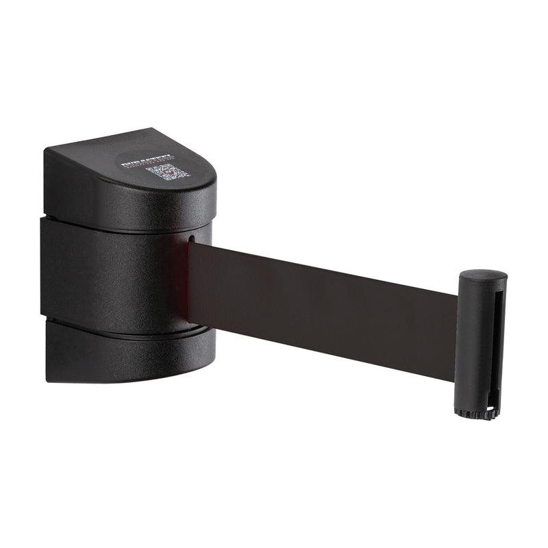 DuraSteel Wall Mount Retractable Belt Barrier - 6.5 Ft Black Safety Belt in Sturdy Black Casing - Guardian 2.0 Indoor & Outdoor Do Not Cross Caution Tape for Crowd Control Queue Barrier, Line Divider Guardian 2.0 Black Body Black Belt 1