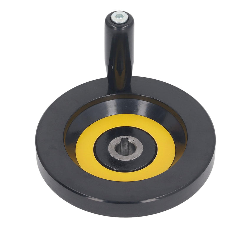 [Australia - AusPower] - Walfront Lathe Milling Handwheel Round Handwheel with Revolving Handle Hand Wheel Table Saw Handwheel 14mm Center Hole 125mm Outer Diameter 