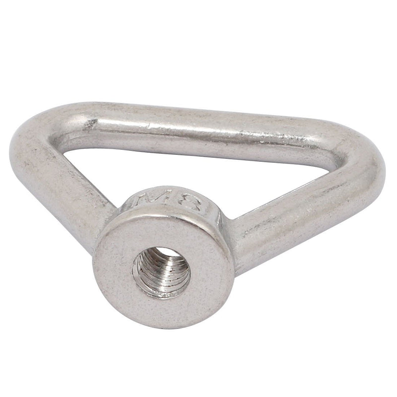 [Australia - AusPower] - uxcell Lifting Eye Nut M8 Female Thread 304 Stainless Steel Triangle Shape for Rope Fitting Pack of 2 
