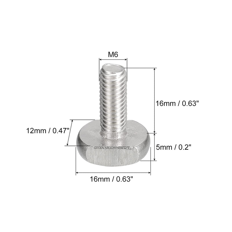 [Australia - AusPower] - uxcell T-Slot Bolts, 5pcs M6x16mm T Slot Drop-in Stud Sliding Bolts 304 Stainless Steel T Shape Screws for T Track 5 