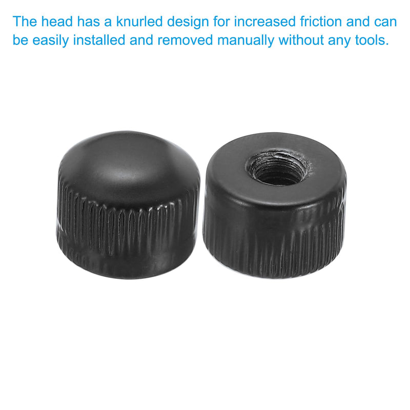 [Australia - AusPower] - PATIKIL M5x11x14 Cap Nut, 15 Pcs Acorn Nut Screw Knob Cap Insert Bolt Cover Female Thread Knurled Decorative Hardware Fittings Light Fixtures, Black M5 
