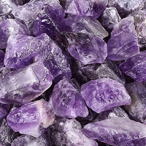Top Plaza Bundle – 2 Items: Natural Amethyst Geode Cave Healing Crystal Stones Rock Cluster Druzy & Bulk Amethyst Healing Crystals Rough Stones