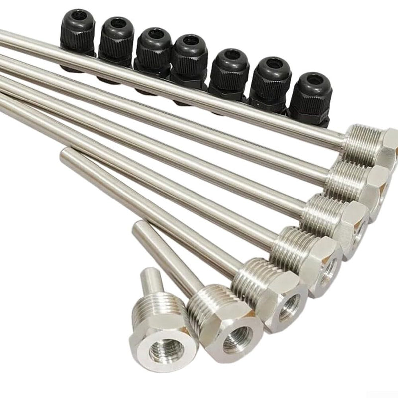 [Australia - AusPower] - Water Heater Temperature Probe, BSP(G) Type 1/2" DN15 NPT Thermowell Weldless, Inlet Accepts 1/2 Inch Male Pipe Thread, 30Mm 100Mm 150Mm 200Mm Boiler Temperature Sensor (30mm) 